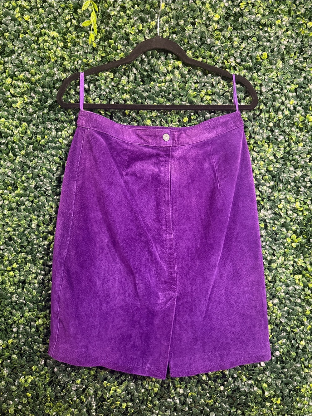 Purple Suede A-Line Skirt